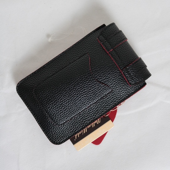 NWT Mellow World Black Red Pebbled Vegan Leather Mini Cellphone Crossbody Bag - Picture 2 of 5